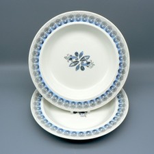 WEDGWOOD PERSEPHONE BLUE PAIR 9” SHALLOW BOWLS ERIC RAVILIOUS DISHES VINTAGE ’54
