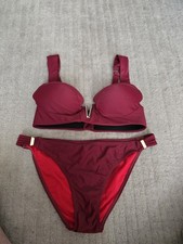 Lipsy Burgundy Bikini Size UK