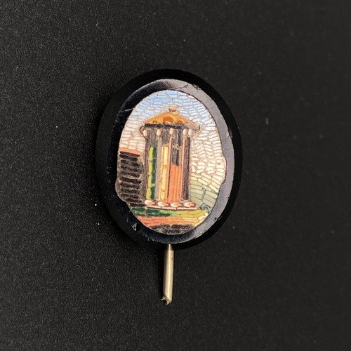 Micromosaic lapel pin c1920s