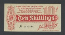 ENGLAND 10 shillings note 1914