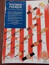 WW2  WALTHAM WATCHES PATRIOTIC USA ADVERT     FANTASTIC ESQUIRE PAGE  VGC 1941 