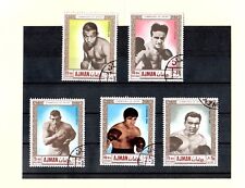 Famous Boxers 1969 Postage Stamp Set Ray Robinson Cerdan Schmeling Carnera Nino