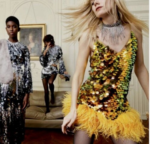 Zara sequin dress with yellow - zara,