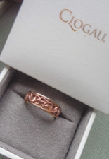 Clogau Welsh Gold Ring 9ct Cariad with Box and Certificate size O to P "Beloved"