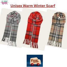 Mens Womens Plain Check Scarf