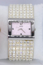 Seksy Sekonda 4754 Ladies Swarovski Crystal White Leather Strap Pink Dial Boxed
