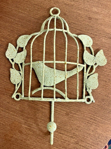 Metal bird hook half cage - metal, with