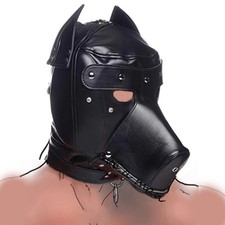 Adjustable Gimp Head Harness Devil Dog Headgear Hood Mask Bondage Fetish UK