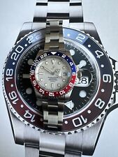 seiko nh35 JP custom watch 40mm automatic watch Pepsi Opaline Silver/white Dial