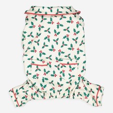 Small Dog Christmas Jumper – Holly Print Festive Pyjamas Outfit (New, Opened)