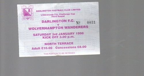 Used ticket darlington - used,