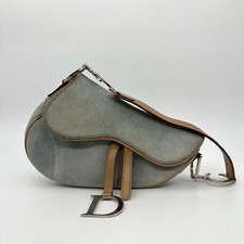Dior Denim Saddle Bag Silver Hardware