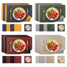 Set of 8 Dual Sided PU Leather