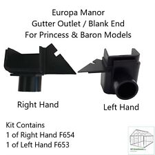 Greenhouse Parts Spares Europa Manor Gutter Outlet / Blank End Left & Right
