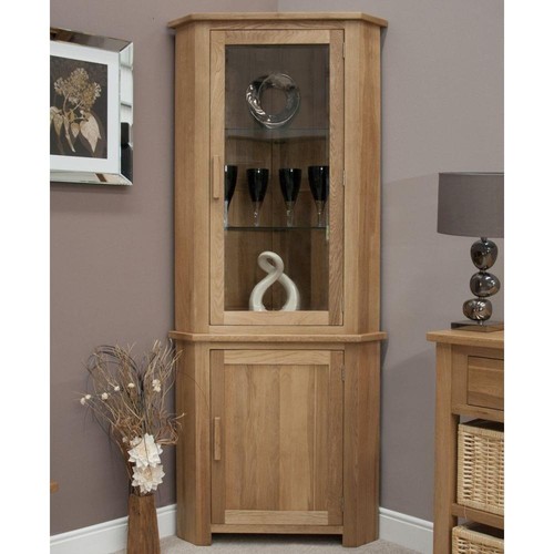 Solid oak corner display - oak,