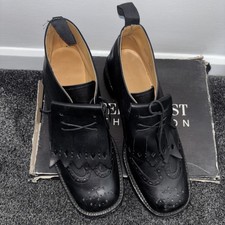 JEFFERY-WEST Black Leather Golf Chukka Size 10