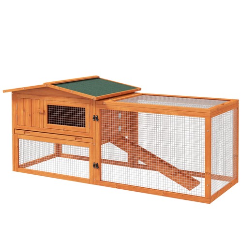 Pawhut rabbit hutch - pawhut,