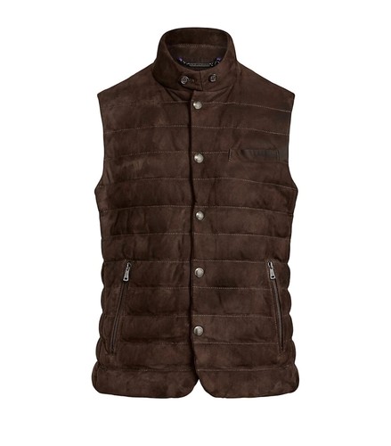 Brown suede gilet - brown,