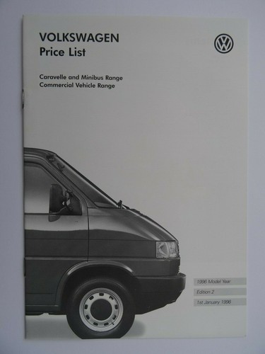 Price list brochure 1996 - vw,
