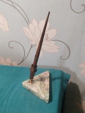 Wahl eversharp Fountain Pen Desk Set onyx? Base Labeled Gold Filled 18ct vintage