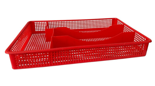 Vintage cutlery tray red mid - cutlery,