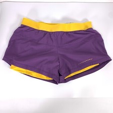 Nike Livestrong Dri-Fit Shorts 2 in 1 Womens Medium Purple Yellow Inner Short