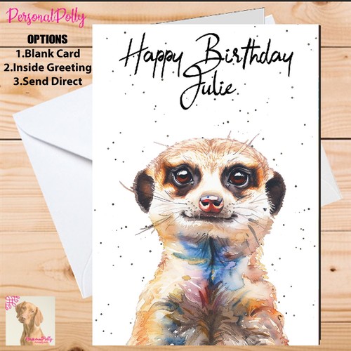 Personalised meerkat card - meerkat,
