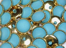 Mock Fabric Gold Shank Buttons