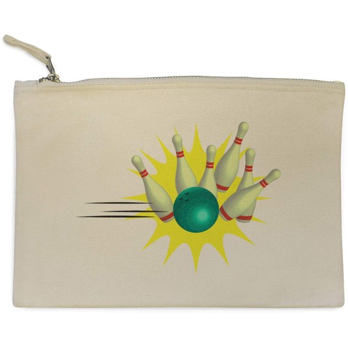 Ten pin bowling canvas zip - 'ten,
