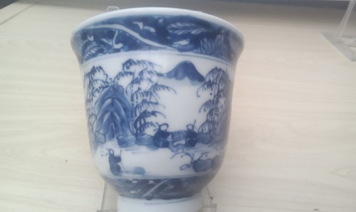 Qing blue and white cup - blue,