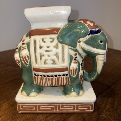 Vintage ceramic elephant plant - ceramic,