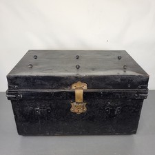 Antique Metal Deed Box With