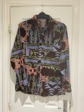 Joe Browns Mens, Fancy Brown Purple Colour, Line Dance Frill Style Shirt Size L