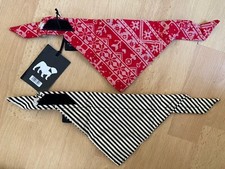 2 x BIB & TUCKER Designer DOG BANDANAS £15 each size XS 8 - 11" Neckerchief NEW