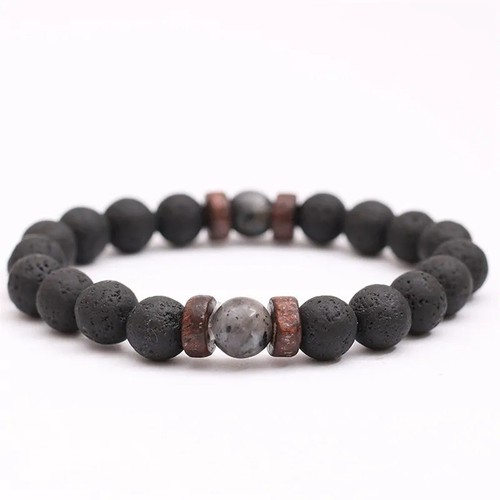 Men women black lava stone - men,