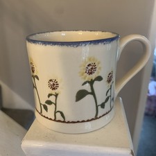 Brixton Pottery Mug Sunflower Design Hand Painted Cup