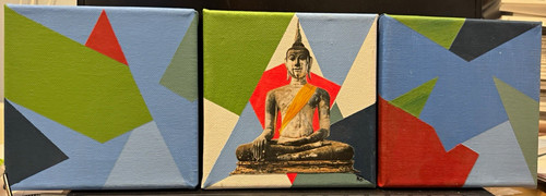 Triptych buddha canvas - triptych,