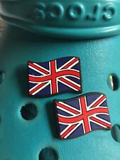 2 Union Jack Flag Shoe Charms