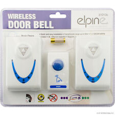 NEW 2PC WIRELESS DOOR CHIME KIT DOOR BELL CORDLESS SOUND LONG RANGE MUSIC CHOICE
