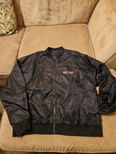 Night Addict Black Bomber Jacket Shiny Material. Size XXL Great condition