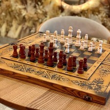 Wooden Chess Backgammon