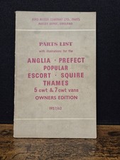 Ford Anglia Prefect Popular Escort Squire Thames Spare Parts List 1957-1962 
