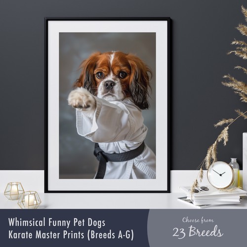 Karate dog print - (breeds, a-g)