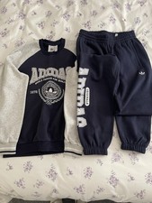 Womans Ladies Womens Girls Originals Adidas Tracksuit Navy Blue Size S