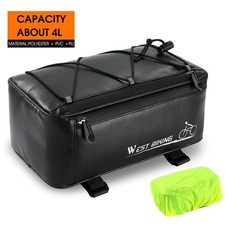 WEST BIKING Waterproof Bike Pannier Trunk Bag Bicycle Rear Rack Pack Bag 4L