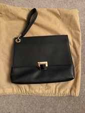 Faith Black Leather Clutch Bag