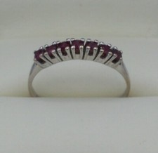 18ct White Gold 750 Half Eternity Ruby A726 M Size Ring