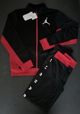 BNWT Nike AIR JORDAN Boys Black Red Full Tracksuit XL Age 12-15 