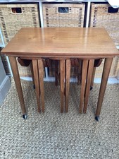 Mid Century Retro Teak Nest of 3 Tables Designed By Poul Hundevad
