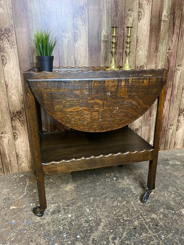 Lovely vintage solid oak drop - lovely,